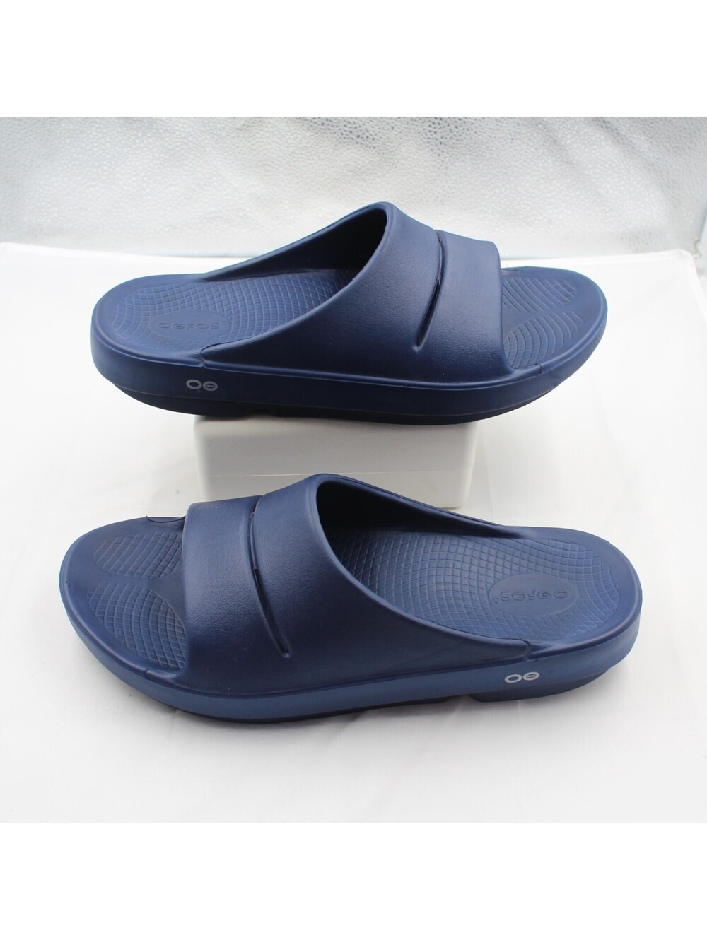 OOFOS OOahh Recovery Slide Sandals Navy Blue Men 11 Women 13 Comfort Slip On